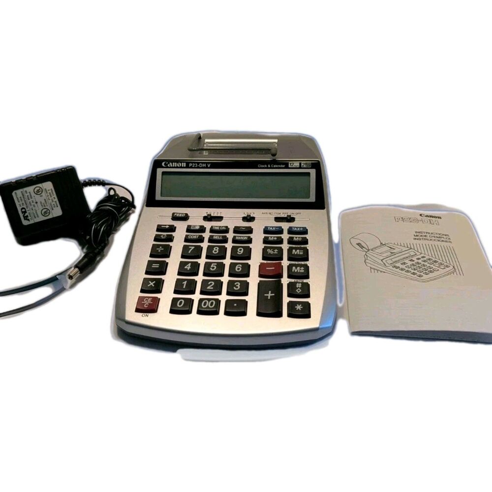 Canon P23-DHV Desktop Printing Calculator Open Box with AC Power Adapter